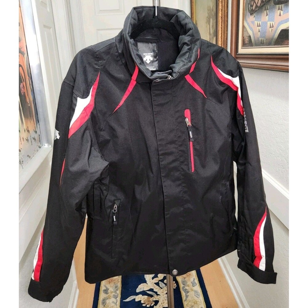 Mens Descente Small Snow Ski Jacket Coat Winter Black Red Racer CA05108